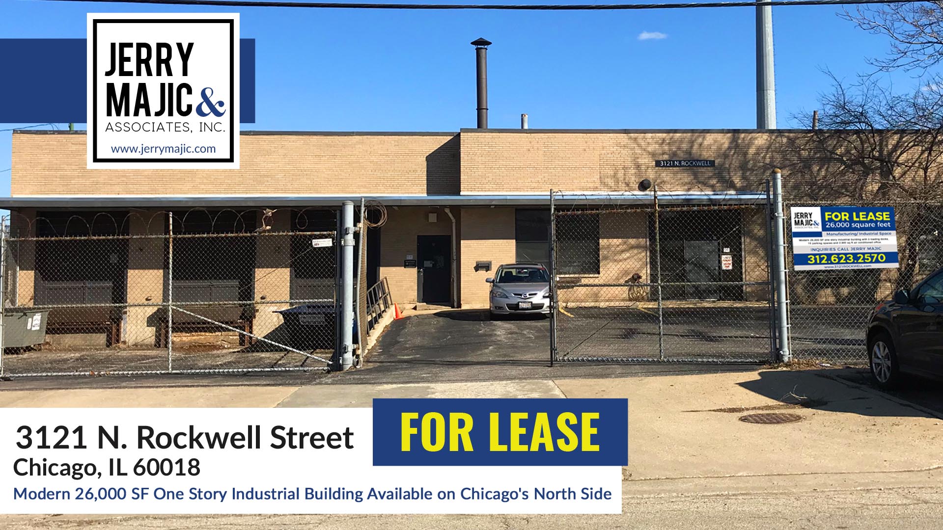 3121 N. Rockwell, Chicago, IL 60618 One Story Industrial Building for